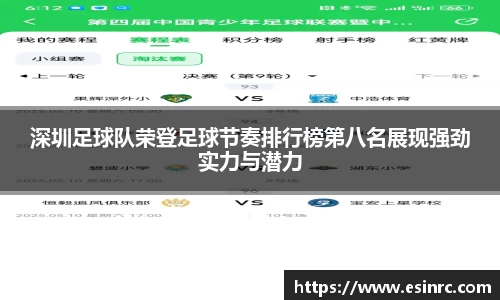 深圳足球队荣登足球节奏排行榜第八名展现强劲实力与潜力